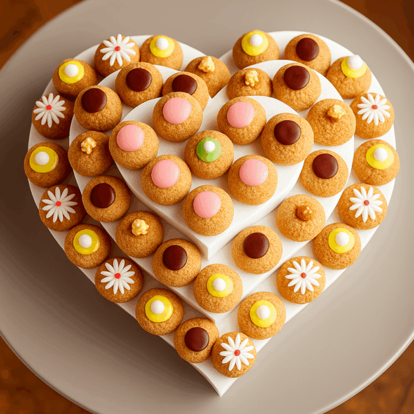 Assortiment de mini choux à la crème avec décorations originales – Deluxe Traiteur