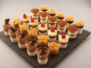 Assortiment de verrines sucrées maison pour cocktails et événements – Deluxe Traiteur