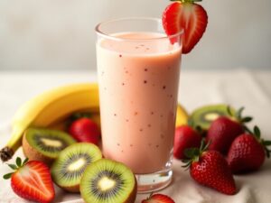 Cocktail maison fraise banane kiwi sans conservateurs – Deluxe Traiteur Tunis