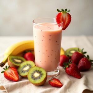 Cocktail maison fraise banane kiwi sans conservateurs – Deluxe Traiteur Tunis