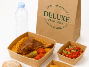 Lunchbox couscous tunisien à l’agneau avec salades – repas livré à Tunis