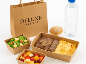 Lunchbox faux-filet aux champignons et gratin dauphinois – repas traiteur