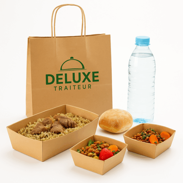 Lunchbox Rouz Jerbi à la viande avec salade de lentilles – repas livré à Tunis