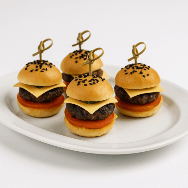 Mini burgers pur bœuf – bouchées salées Deluxe Traiteur Tunis