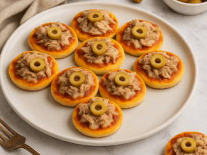 Mini pizzas au thon – bouchées apéritives Deluxe Traiteur Tunis