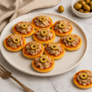 Mini pizzas au thon – bouchées apéritives Deluxe Traiteur Tunis