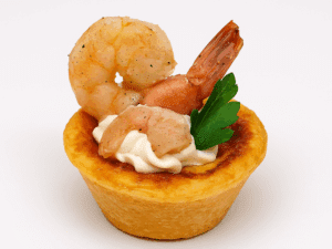 Mini quiches aux crevettes – bouchées apéritives traiteur Deluxe Tunis