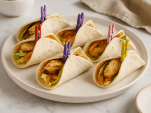 Mini tacos garnis de poulet pané – bouchées Deluxe Traiteur Tunis