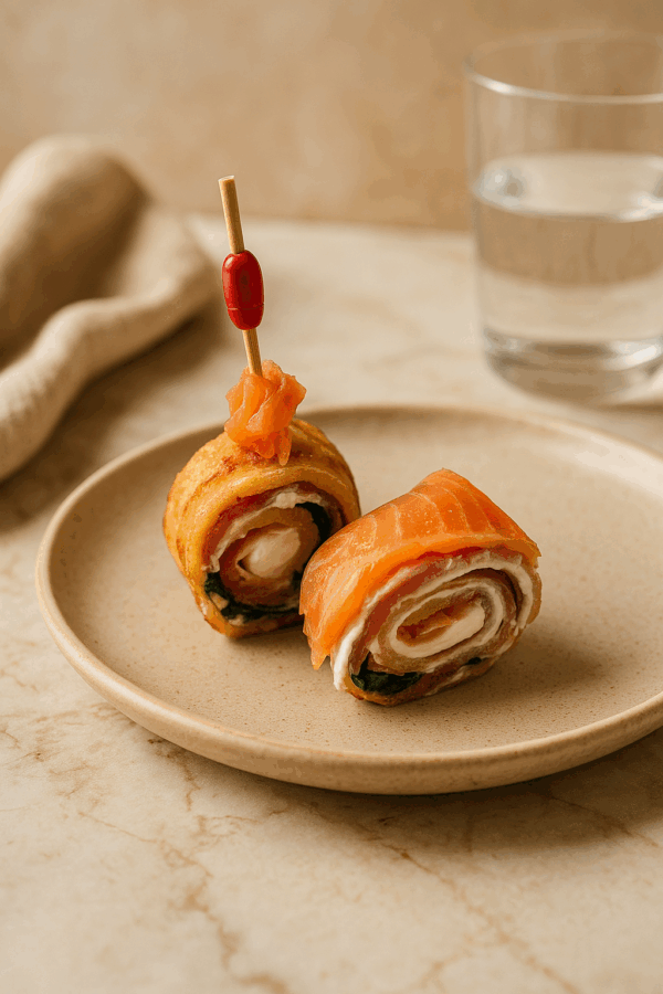 Roulé Crêpe au Saumon Fumé – Bouchée Apéritive Prestige – Image 2